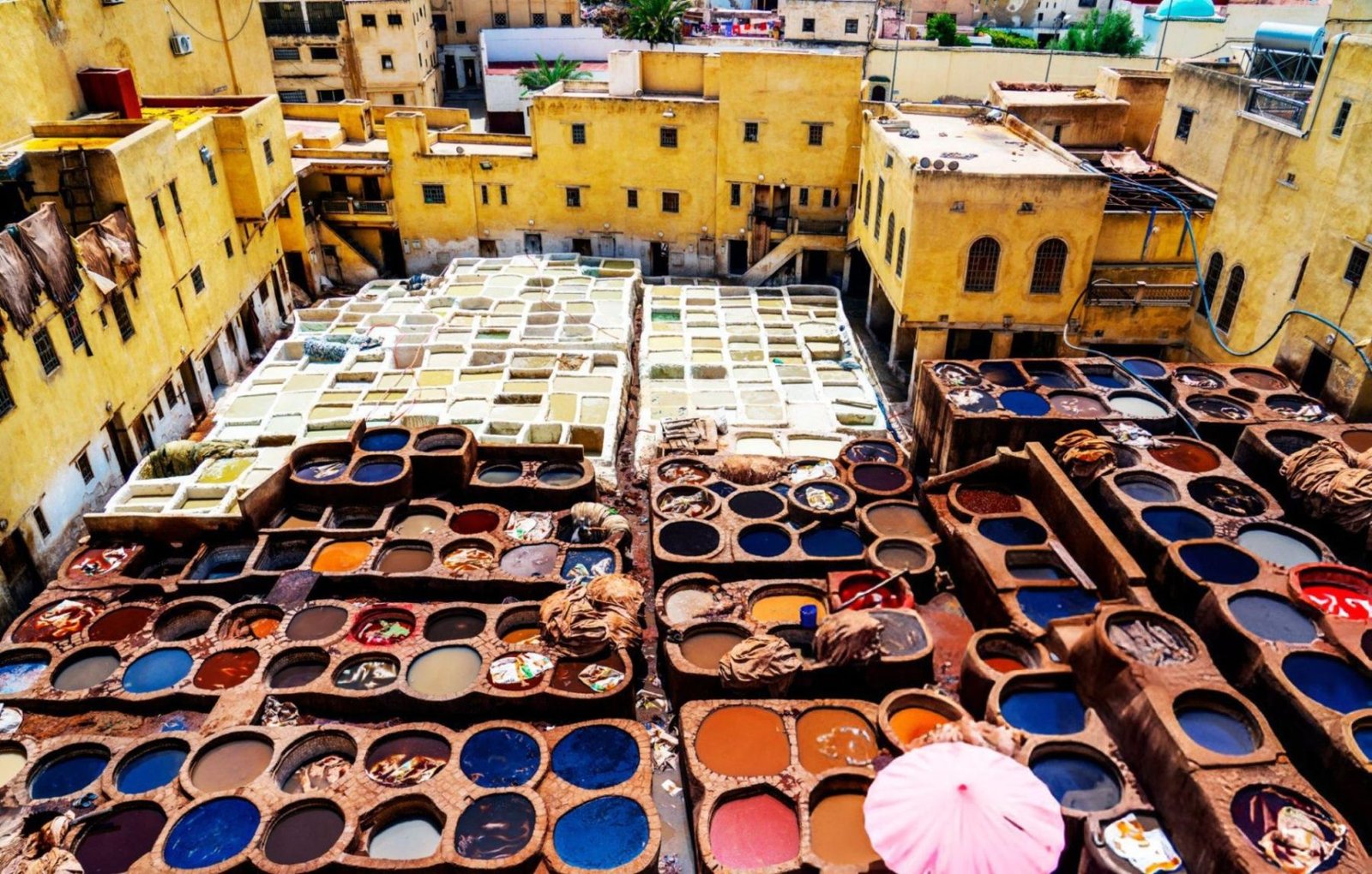 Leather tannery in the medina of Fes