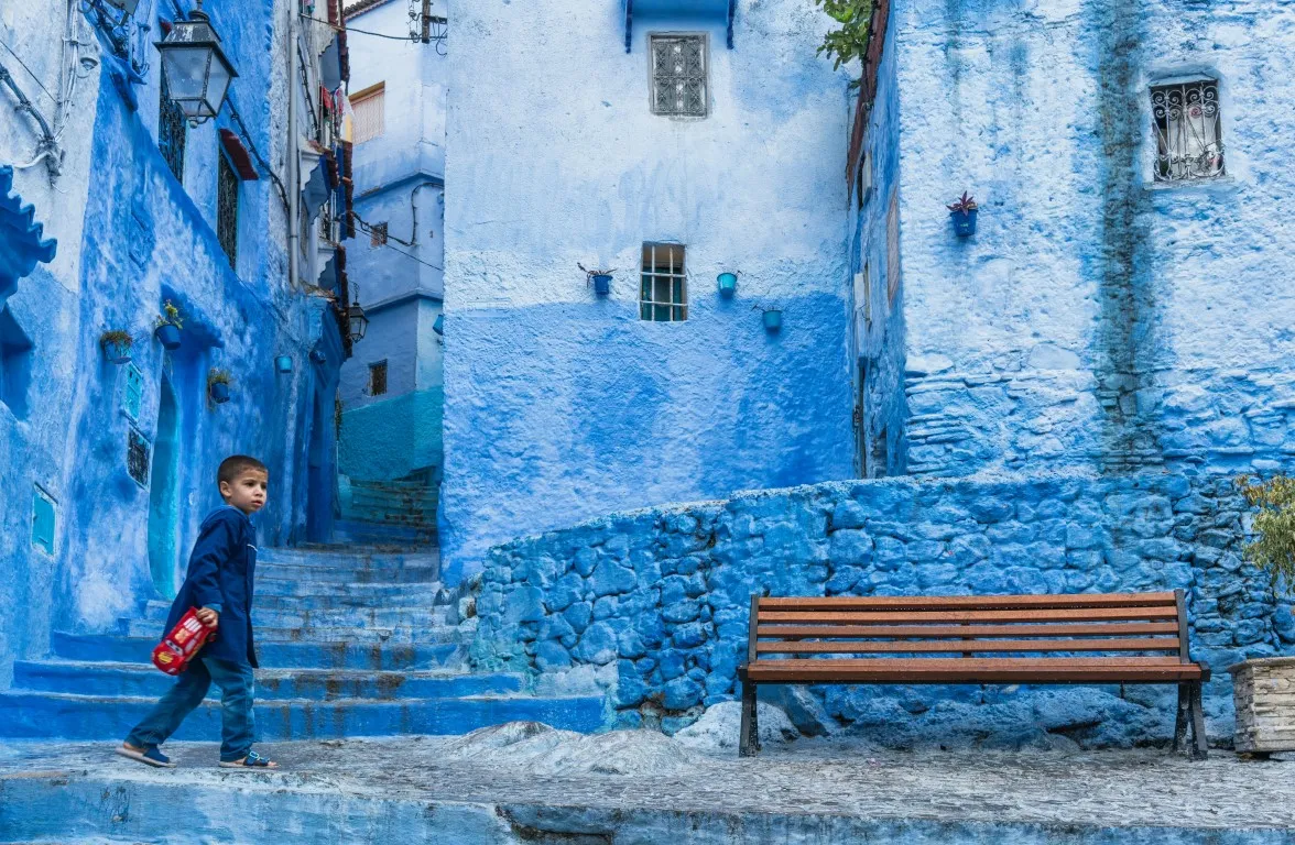 Blaue Gassen von Chefchaouen im Norden Marokkos